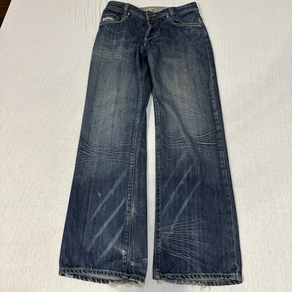 DIESEL INDUSTRY MEN'S JEANS PADDOM SPECIAL STRAIGHT REG 34 (32x32) Whiskering